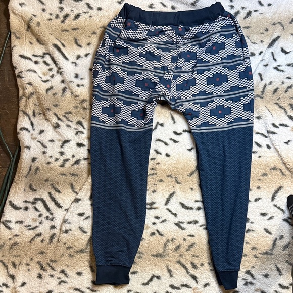 American Stitch Navy Patterned Kids Joggers with Red Accents - Picture 2 of 2
